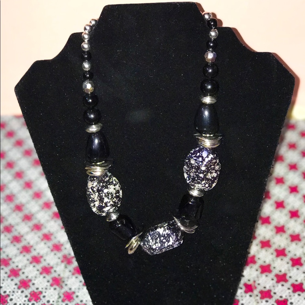 Black marble necklace